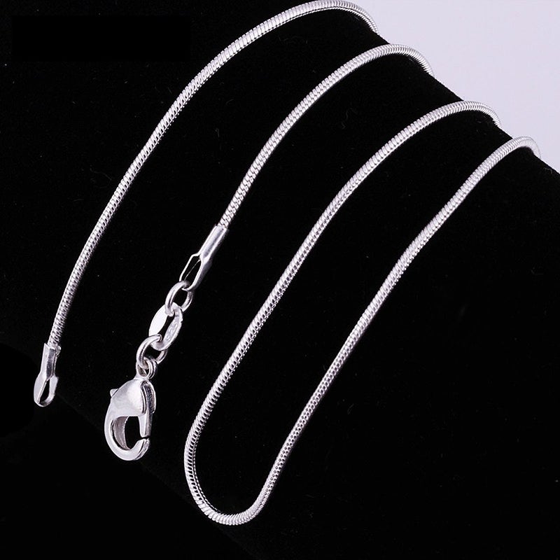 CrazyPiercing 10pcs 24 Inch Silver Plated with 925 Stamp 1.2mm DIY Snake Chain Charms Link Necklace With Lobster Clasps for Jewelry Making (24) - Image 5